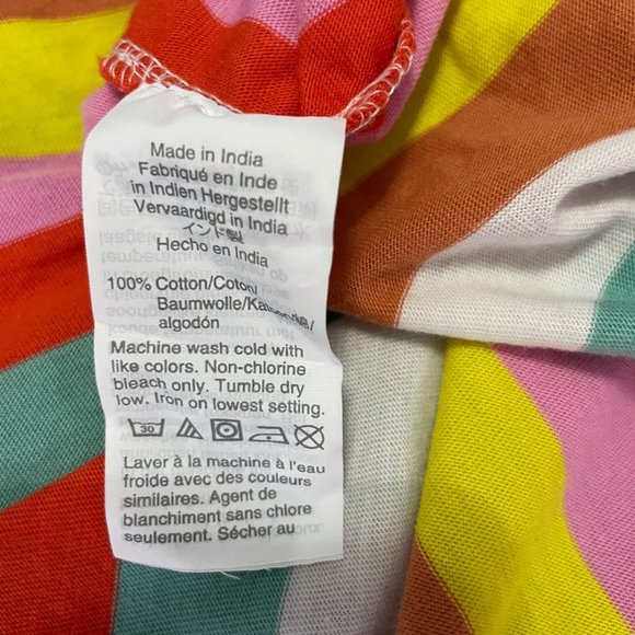 J. Crew Size Small Bright Rainbow Stripe Maxi Dress Womens Tiered 100% Cotton - Picture 12 of 15